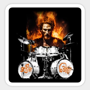 Ginger Baker is on fire Sticker